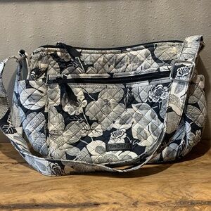 Vera Bradley Night and Day Camellia Black and White Bag Bohemian Cotton Floral